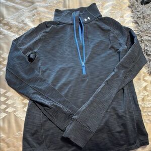 Under Armour Women’s Gray 3/4 zip with Blue Accents